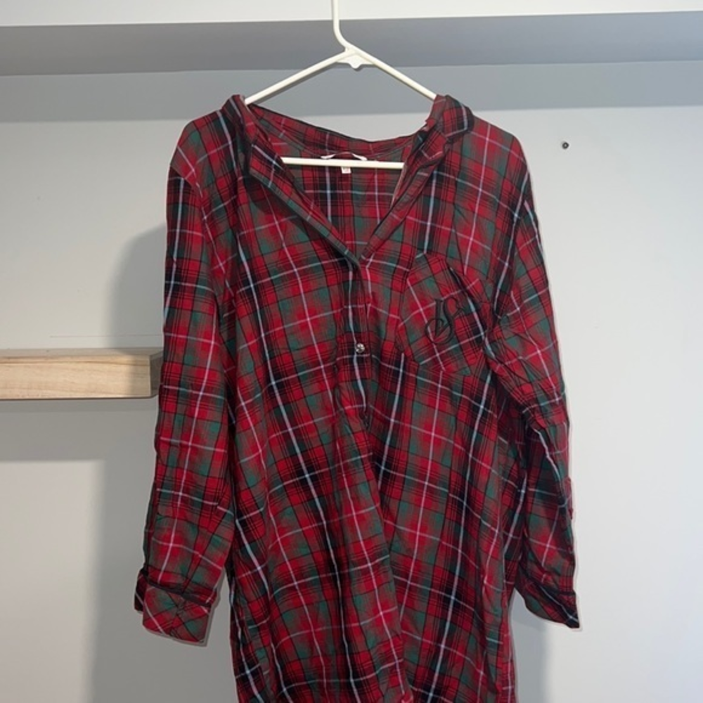 Victoria’s Secret red checkered pajama top
